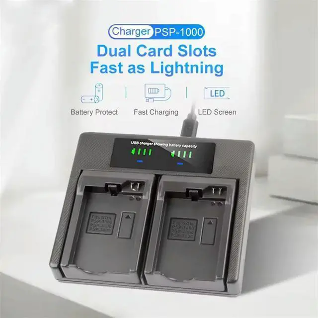 Alt view image 2 of 4 - PSP-1000 Dual Charger PSP-2000 PSP-3000 for _L50A