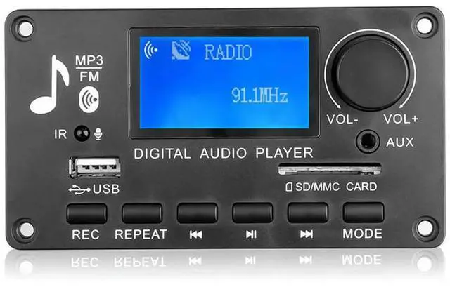 Alt view image 3 of 4 - 12V LCD MP3 Decoder Lyrics Display Bluetooth-Compatible 5.0 LCD MP3 WMA WAV Decoder Board Support Recording Car Audio