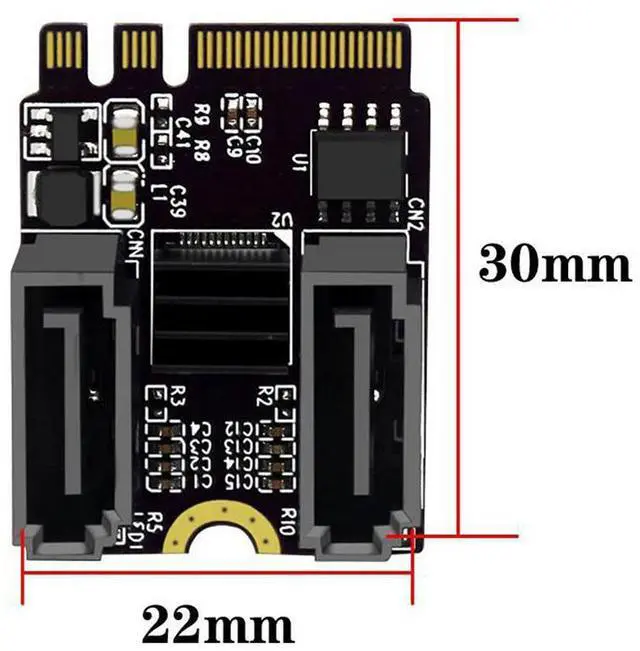 Alt view image 4 of 4 - M2 To SATA3.0 Expansion Card Adapter KEY A + E M.2 To SATA Adapter Card for PC Servers Consumer Electronics/Device