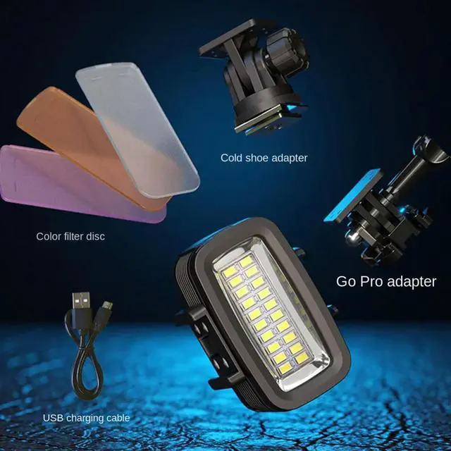 Alt view image 3 of 4 - 40M Waterproof Underwater Diving Fill Light For Gopro Hero 10 9 8 Action Camera / SLR Mirrorless Camera