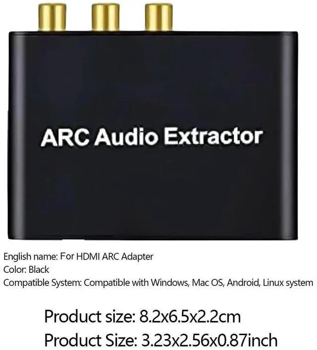 Alt view image 3 of 4 - HDMI-Compatible ARC Audio Extractor ARC Return Channel Converter HDMI-Compatible ARC Adapter 192 KHz for HDTV Soundbar Amplifier