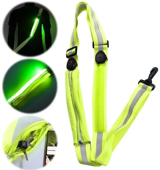 Main image of LED Reflective Belt USB Rechargeable Jogging Reflective Band High Visibility Running Belt for Outdoor Sports