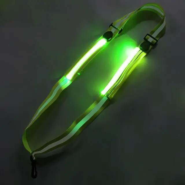 Alt view image 2 of 4 - LED Reflective Belt USB Rechargeable Jogging Reflective Band High Visibility Running Belt for Outdoor Sports