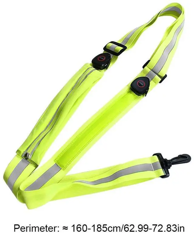 Alt view image 4 of 4 - LED Reflective Belt USB Rechargeable Jogging Reflective Band High Visibility Running Belt for Outdoor Sports