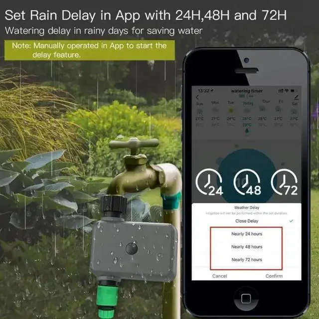 Alt view image 4 of 4 - ligent Water Timer Wireless Automatic Irrigation Controller With Rain Delay