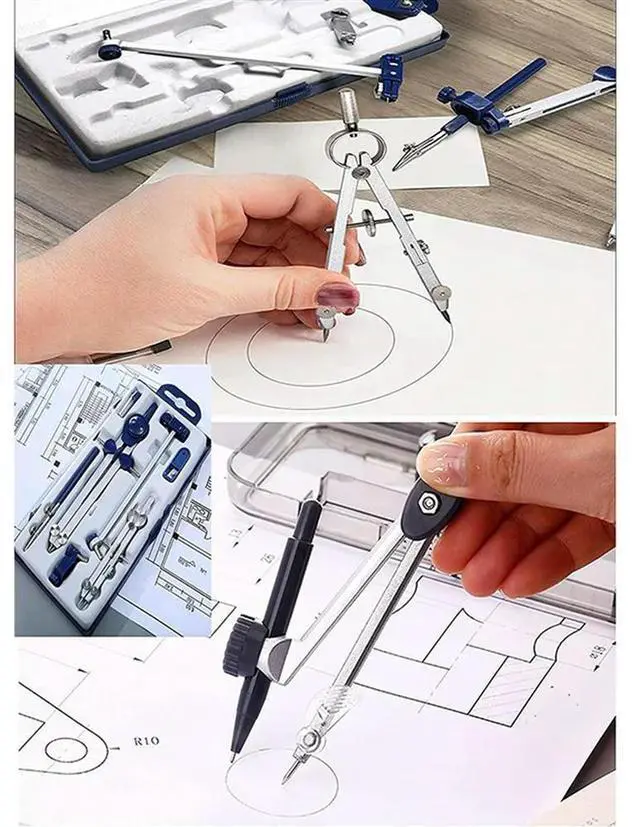 Alt view image 3 of 4 - 18Pc Drafting Compass For Geometry Set Tool Compass Drawing Tool For Geometry For Drafting, Math, Drawing, Engineer Tool