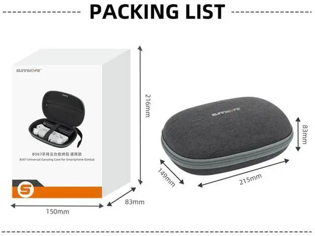 Alt view image 4 of 4 - Carrying Case Scratch Proof Stabilizer Gimbal Box with Hand Strap Small Bag for Osmo Mobile 6/SE/ OM 5/4/4SE