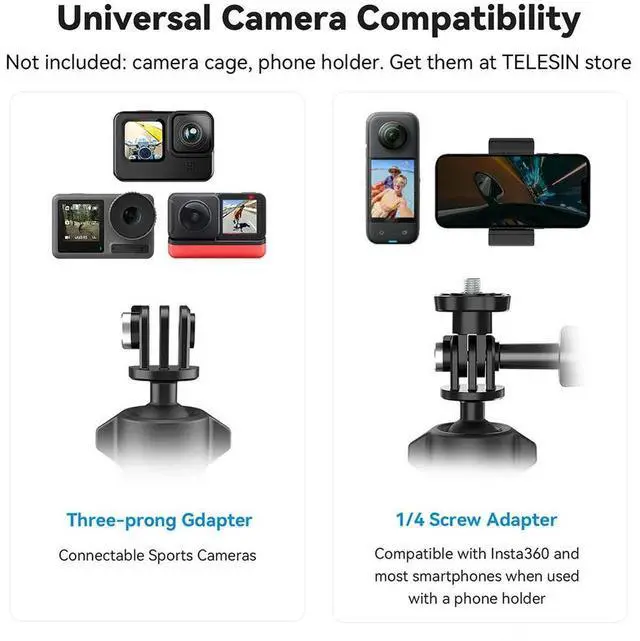 Alt view image 2 of 4 - Handlebar Clamp Mount with 1/4 Screw Motorcycle Bike Pole Mount 360 Degree Ballhead Camera Clamp Mount for GoPro Action 4