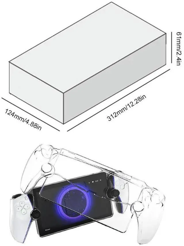 Alt view image 4 of 4 - Transparent Protective Case Anti-Drop PC Full Protection Protector Cover Anti-Fingerprint for PS5 Portal Handheld Game Console