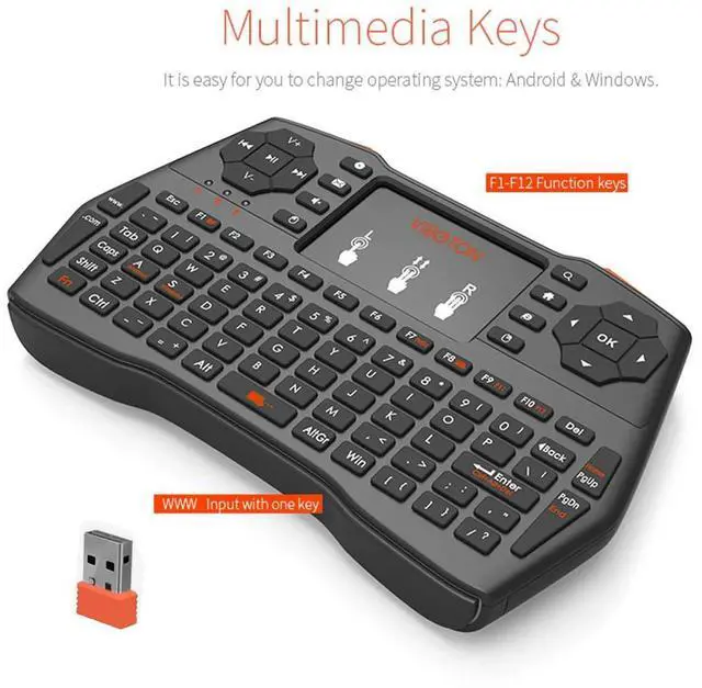 Alt view image 3 of 4 - I8 Mini 2.4G BT Wireless Keyboard with Touchpad 2.4GHz Backlit Mouse Remote Control For Android TV Box TV