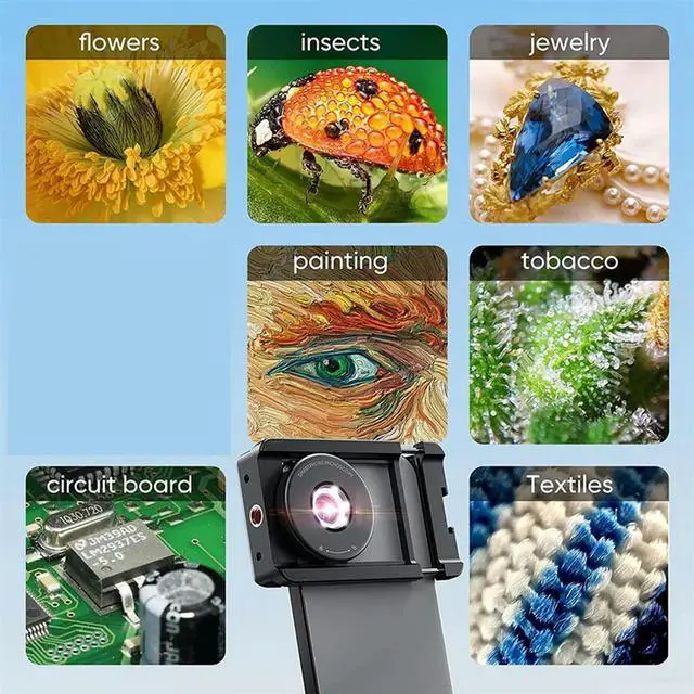 Alt view image 4 of 7 - Phone Macro Lens 100X Microscope Micro-Camera With LED Light CPL Handheld Pocket Compatible With phone Accessories