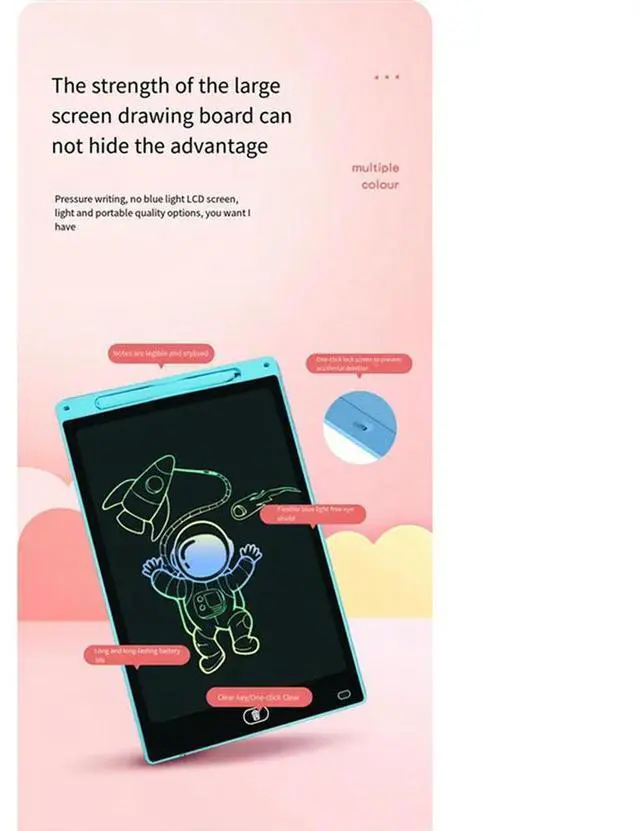 Alt view image 3 of 7 - 2Pcs 16 Inch LCD Drawing Tablet Writing Tablet Color Graffiti Board For Children Christmas Birthday Drawing Tablet Blue