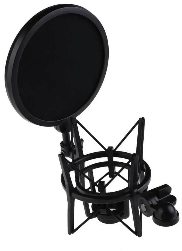 Alt view image 3 of 4 - Microphone Stand Shock Mount Professional Mic Suspension Shock Mount with Shield Filter Screen Studio Stand