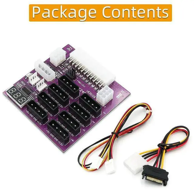 Alt view image 4 of 4 - ATX Power Supply Breakout Board with 4 Pin and 6 Pin Power Connector Mining Breakout Board LED Display for CHIA Mining Miner