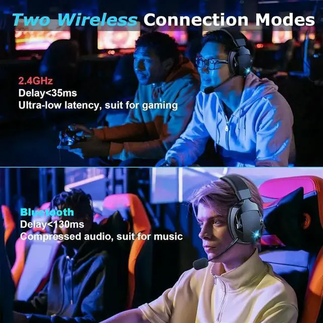 Main image of Wireless Gaming Headset with Mic 2.4G Bluetooth Headphone Black_L50A