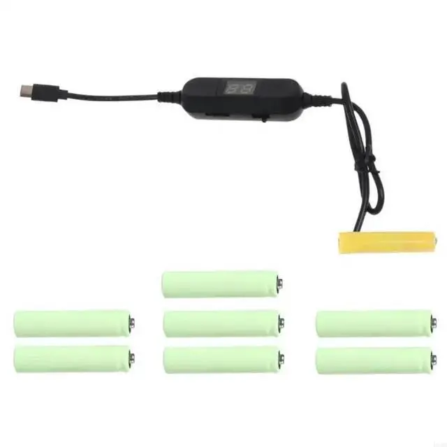 Alt view image 3 of 4 - Type C 5V3A to 1.5V-12V LR3 AAA Power Cable for Radios LED Light Toy Keyboard Replaces AAABatteries