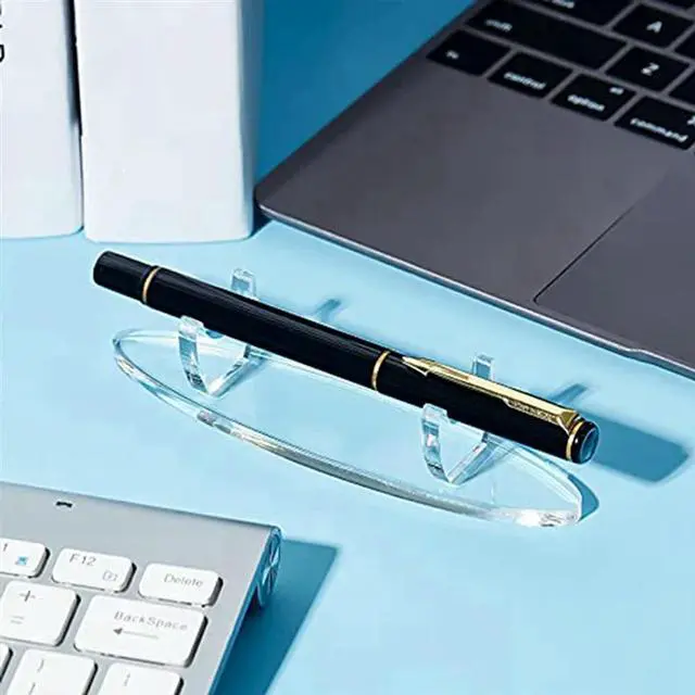 Alt view image 2 of 4 - 10 Pieces Acrylic Pen Holder Display Stand Pencil Display Holder Fountain Pen Ballpoint Pen Display Rack (Black)