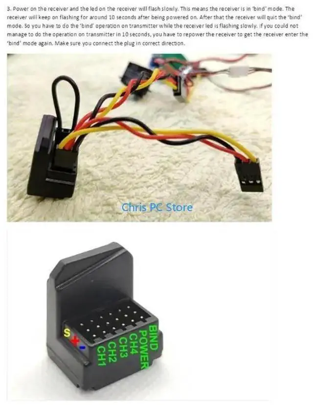 Alt view image 5 of 8 - 2.4G Receiver 4 Channel Transmitter for Sanwa FH3 FH4 4CH MT4, MT44, M11X