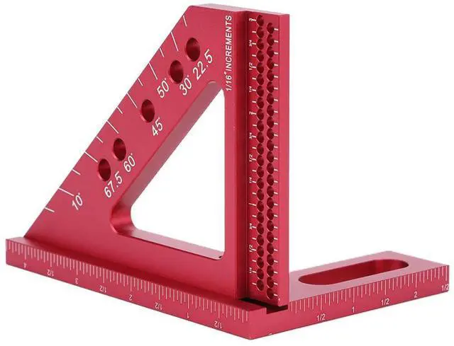 Main image of 3D Carpenter Square with Angle Position Pin Small Square Tool Aluminum Alloy 0-90 Degree Protractor for 45 & 90 Degree Measuring