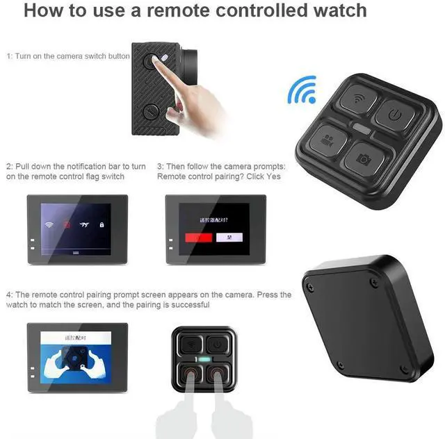 Alt view image 3 of 4 - Sports Camera Remote Controller RF Wrist Action Camera RC Watch Adjustable ligent RC Watch Flexible for Sjcam M20/ SJ6/ SJ8