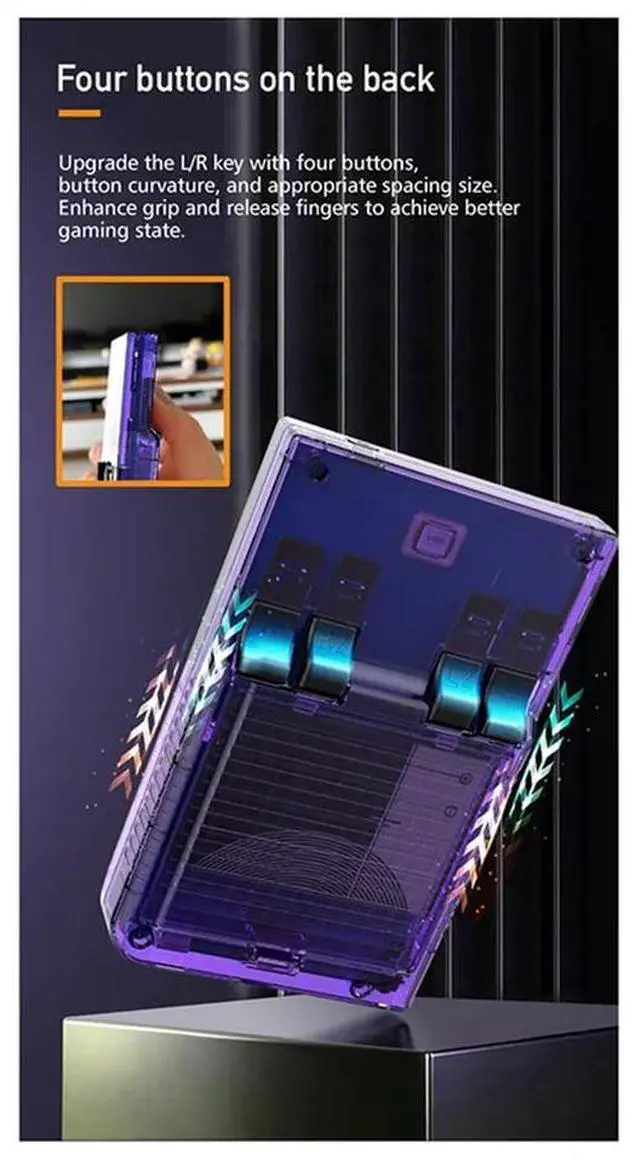 Alt view image 8 of 8 - R35plus Retro Video Game Console 64G 30,000+ Games 3.5In IPS Screen Handheld Game Console Plastic Linux System For GBA PSP PS1,D