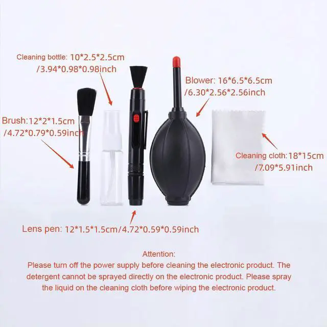 Alt view image 4 of 4 - 32Pcs Camera Lens Cleaning Kit Air Blower/Swabs/Cleaning Cloth/Cleaning Brush for DSLR Cameras Computer and phone Lens