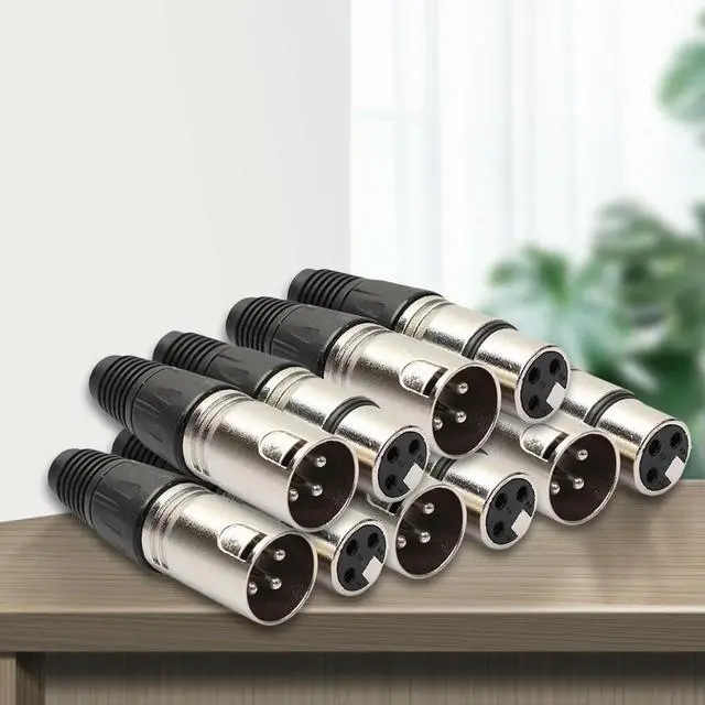 Alt view image 2 of 4 - Male Female 3Pin XLR Head Microphone Audio Cable Connectors Caron Cable Terminals XLR Audio Plug Accessories