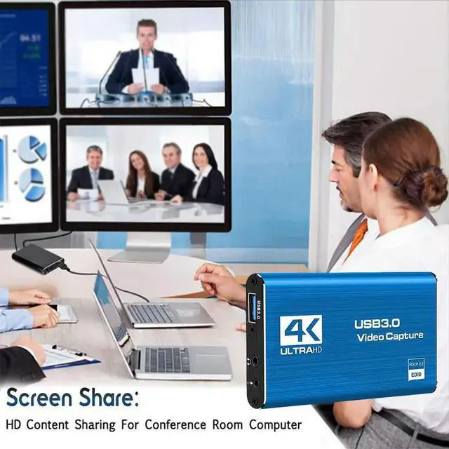 Alt view image 4 of 4 - 4K HDMI-Compatible USB 3.0 HDTV Camera Recording Box 1080P 60FPS Video Recording Card 60Hz for OBS Capturing Game Audio Mic Live