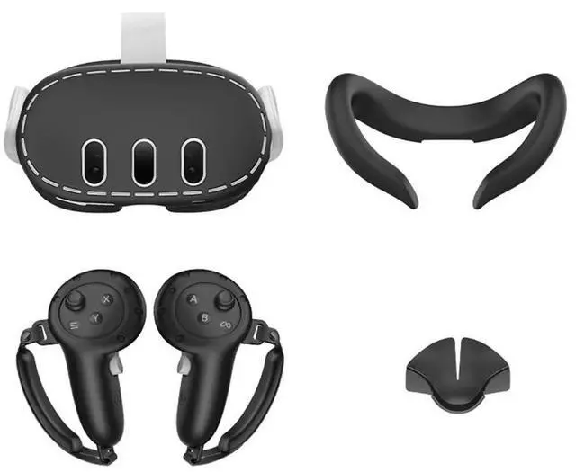 Main image of Silicone Protective Cover Set Front Shell Headset Cover Anti-Slip Face Cover Sweatproof for Quest 3 Headset Accessories