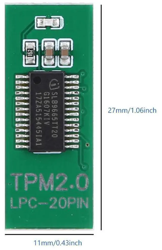 Alt view image 4 of 4 - TPM 2.0 Trusted Platform Module LPC-20PIN Motherboard Card 11 Upgrade Test Replacement Parts for