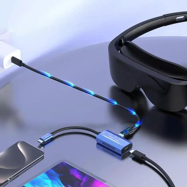 Alt view image 3 of 4 - 4K@60Hz HDMI-Compatible To Type C Converter DC 5V Aluminum Alloy for XREAL/Rokid Air AR Glasses for Switch/Steam Deck /ROG Ally