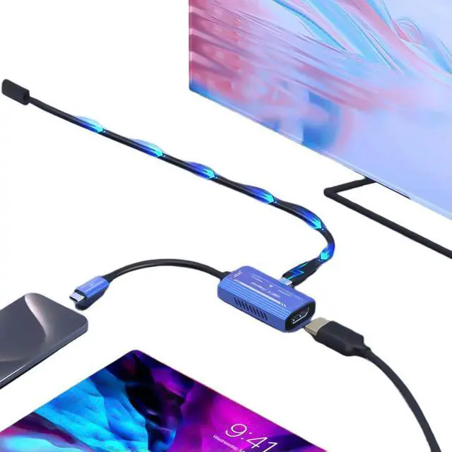 Alt view image 2 of 4 - 4K@60Hz HDMI-Compatible To Type C Converter DC 5V Aluminum Alloy for XREAL/Rokid Air AR Glasses for Switch/Steam Deck /ROG Ally