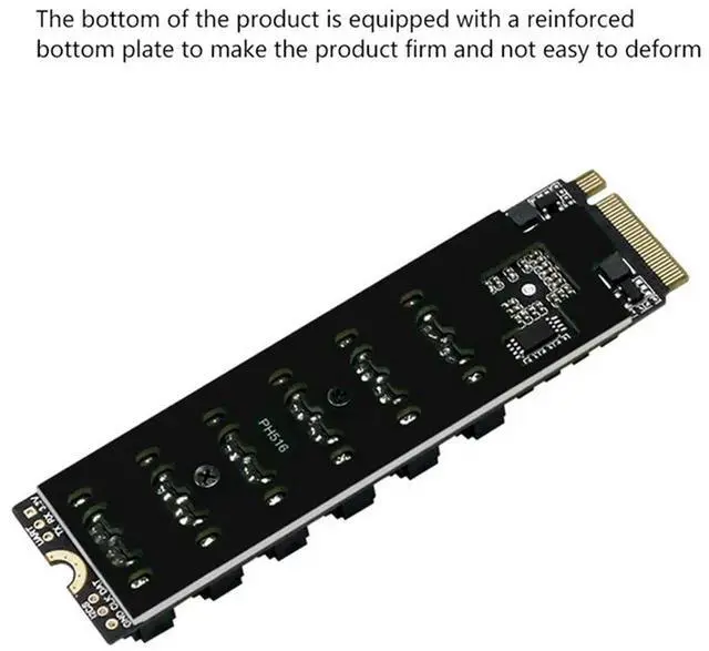 Alt view image 5 of 8 - 3X M.2 MKEY PCI-E Riser Card M.2 NVME To SATA3.0 PCIE To SATA 6Gpbsx6-Port Expansion Card ASM1166 Support PM Function