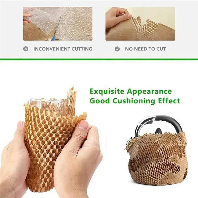 Alt view image 7 of 8 - 10 Roll Recycled Packing Paper 12Inch X 33FT Eco Honeycomb Paper For Moving Packaging Wrap Recycle Cushion Material