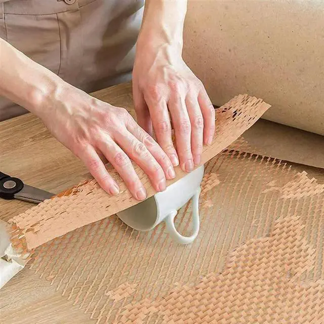 Alt view image 8 of 8 - 10 Roll Recycled Packing Paper 12Inch X 33FT Eco Honeycomb Paper For Moving Packaging Wrap Recycle Cushion Material