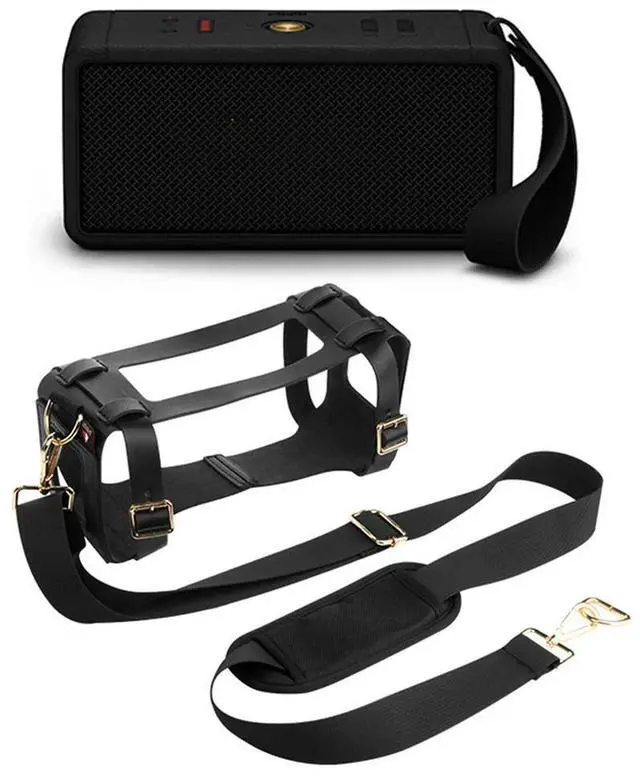 Alt view image 2 of 4 - PU Protective Cover with Adjustable Shoulder Strap Travel Protective Cover Case Speaker Case for Marshall Middleton Speaker