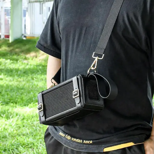 Alt view image 3 of 4 - PU Protective Cover with Adjustable Shoulder Strap Travel Protective Cover Case Speaker Case for Marshall Middleton Speaker