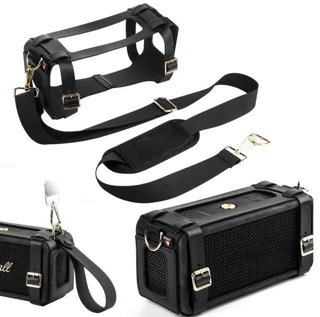 Alt view image 4 of 4 - PU Protective Cover with Adjustable Shoulder Strap Travel Protective Cover Case Speaker Case for Marshall Middleton Speaker