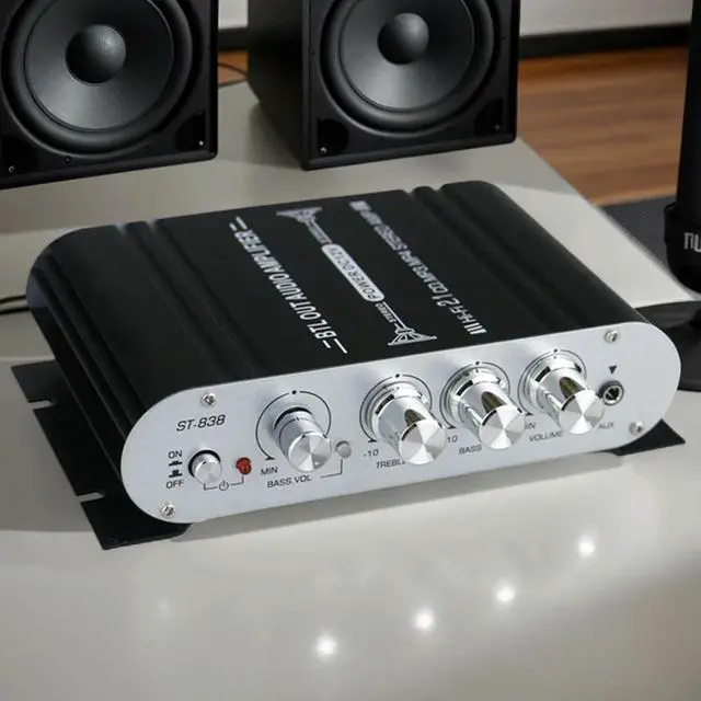 Alt view image 2 of 4 - 2.1 Channel Mini Power Amplifier with Subwoofer Output Audio Stereo Bass Amp 20Wx2+40W 12V for Home Car Meeting Theater