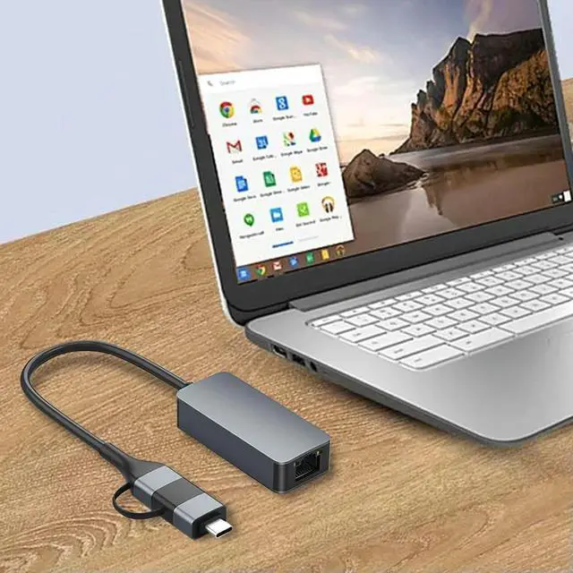 Alt view image 2 of 4 - Type A/Type C To 2.5G RJ45 Ethernet Adapter USB C To 2.5G Ethernet Adapter 2500Mbps External Network Card USB3.0 for PC Laptop