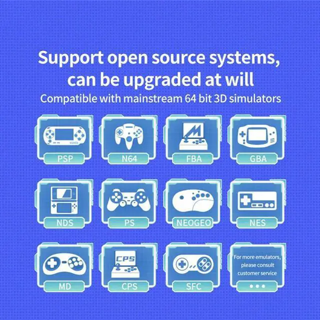 Alt view image 6 of 8 - RGB10 Max3 Retro Game Console 16G+64G 5.0 Inch Handheld Video Game Console For MAME PSP N64 GBA NDS Emulator Easy Install B