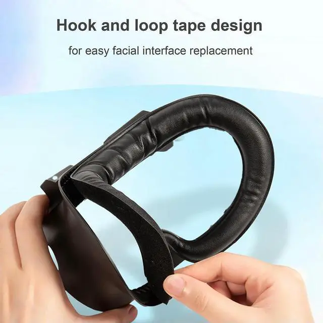 Alt view image 3 of 4 - 3-In-1 Face  Cover Sweatproof VR Face Cover PU Leather Ice Silk Fabric Replacement Foam Pad for Quest 3 VR Comfort Kit