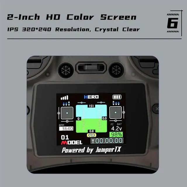 Alt view image 7 of 8 - Remote Controller TX Color Screen Transmitter Hall Sensor Gimbals ELRS 2.4G 100Mw 12CH For FPV RC Drone B