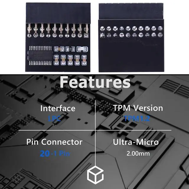 Alt view image 2 of 4 - TPM1.2 Motherboards Card Mini LPC 20 Pin Cryptography Security Module Parts Remote Encryption Module for /