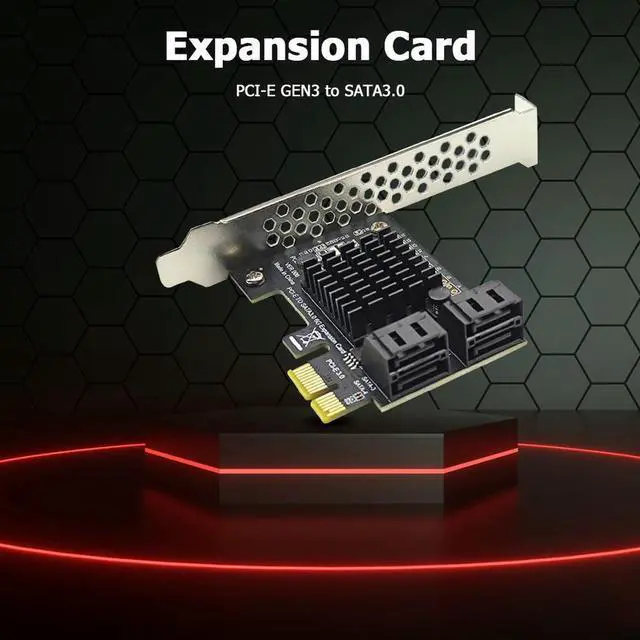 Alt view image 2 of 4 - 4 Port SATA III PCIe Card 6Gbps SATA 3.0 to PCI Express 1X Adapter with Bracket Hard Disk Drive SSD Adapter Card