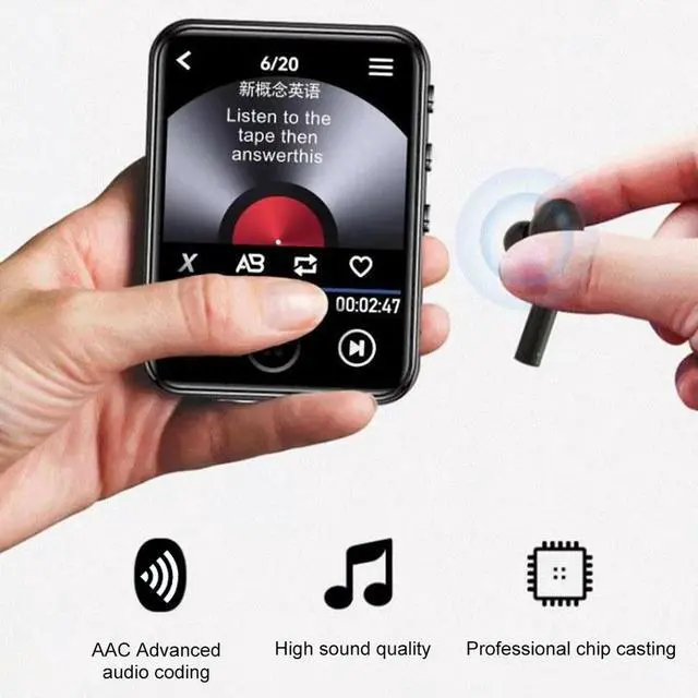 Alt view image 4 of 4 - MP3 MP4 Player Lossless Music Player Full Touch Screen Bluetooth-Compatible HiFi MP4 Walkman with Speaker FM/E-book/Recorder