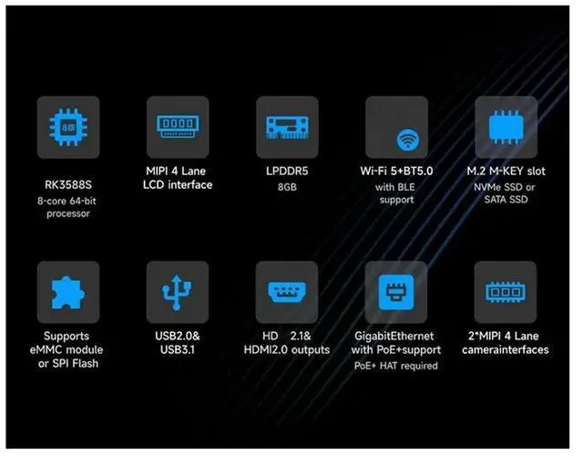 Alt view image 5 of 7 - For Orange Pi 5 Pro 8GB RAM LPDDR5 Single Board Computer RK3588S Wi-Fi 5&BT5.0 BLE Orange Pi 5 Pro Development Board M.2