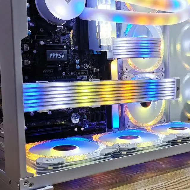 Alt view image 2 of 4 - COOLMOON AOSOR AL200 LED Light Strip PC Backlight Flexible Lamp Strip 5V ARGB Aura Sync Widening Bendable for 3x8P Graphics Card