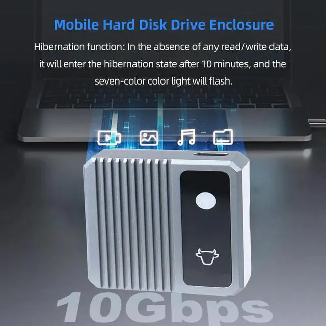 Alt view image 4 of 4 - M.2 NVME 2230 Solid State Drive Case Aluminum External Hard Drive Write Protection Portable External SSD Case for M2 SSD 2230