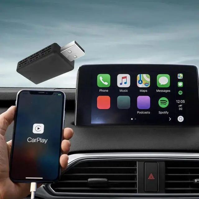 Alt view image 2 of 4 - Wired To Wireless Carplay & Android Auto 2 in 1 Dongle 2.4/5G Adapter USB Plug and Play for Wired CarPlay Android Auto Cars